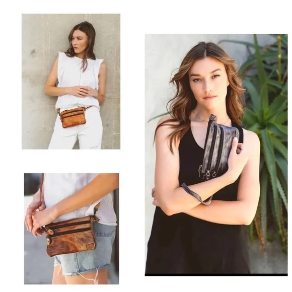 NWT Bed Stu Leather Viana Crossbody Belt Bag Wristlet Tonic Breeze MSRP $180 - Picture 14 of 14